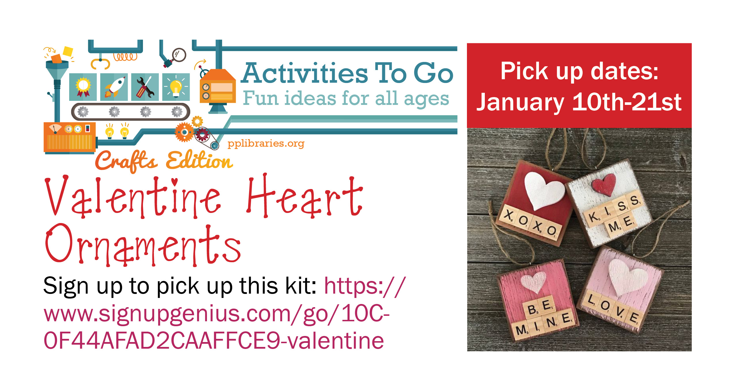 Valentine Heart Ornament activities to go sign up